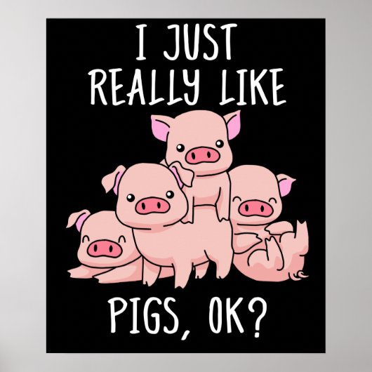 ラブピッグギフト女性ピグギフト豚かわいい豚 ポスター (正面)