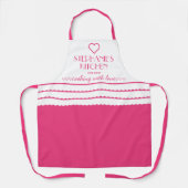 ラブピパーソナライズされたンク付きネーム料理 エプロン (正面)