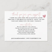 ラブピンクで手作りありがとうキャンドル気に エンクロージャーカード (裏面)