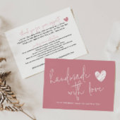 ラブピンクで手作りありがとうジュエリー気に エンクロージャーカード