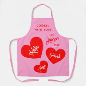 ラブピンクで調理さパーソナライズされたれる エプロン (正面)