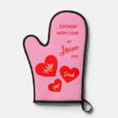 ラブピンクで調理さパーソナライズされたれる 鍋つかみ (正面)