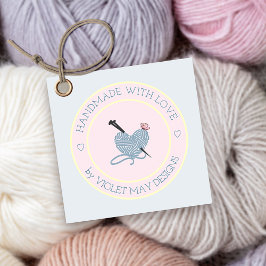 ラブピンクとブルーヤーンクラフトで手作り フェイバータグ