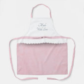 ラブピンクと白のキッチンエプロンで作られる エプロン (正面)