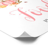 ラブピンクのカボチャ食品のベビーシャワー ポスター (角)