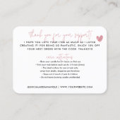 ラブピンクのキャンドルで手感謝してい作予算気に計 名刺 (裏面)