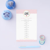 ラブピンクのシェブロンモダンで作った価格表 チラシ (シングル)