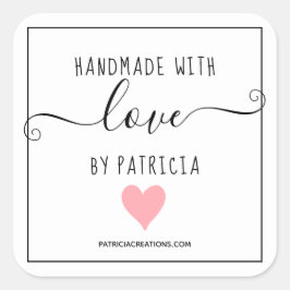 ラブピンクのハート工芸品の手作り スクエアシール