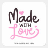 ラブピンクの広パーソナライズされた場シール1 スクエアシール (正面)