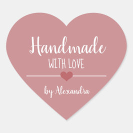 ラブピンクの手作りヴィンテージ ハートシール