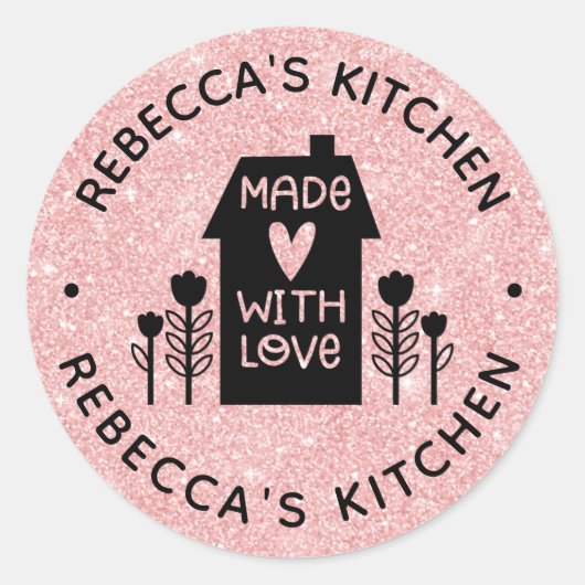 ラブピンクの手作り ラウンドシール (正面)