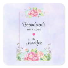 ラブピンクの水彩フローラ枠で手作り