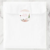 ラブピンクの結婚前お祝いメッセージカード ラウンドシール (バッグ)