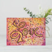 ラブピンクグラマラスグリッター招待状または招待状 招待状 (スタンド正面)