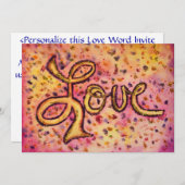 ラブピンクグラマラスグリッター招待状または招待状 招待状 (正面/裏面)