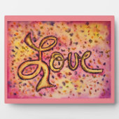 ラブピンクグラマラスグリッター絵画の詩のプラーク フォトプラーク (正面)