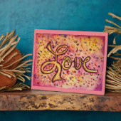 ラブピンクグラマラスグリッター絵画の詩のプラーク フォトプラーク (側面)