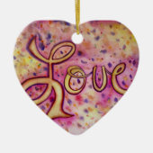 ラブピンクグラマラス絵画アートオーナメント セラミックオーナメント (正面)