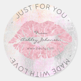 ラブピンクグランギー灰色メイクアップリップキス ラウンドシール