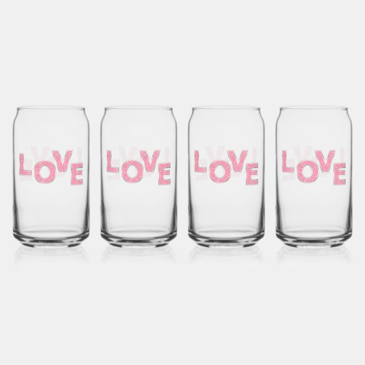 ラブピンクグリッター ガラス缶 (正面)