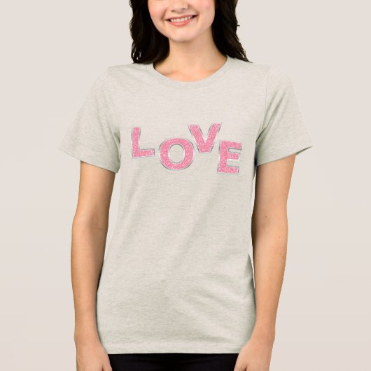 ラブピンクグリッター トライブレンドTシャツ (正面)