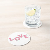 ラブピンクグリッター ラウンドペーパーコースター (インサイチュ)