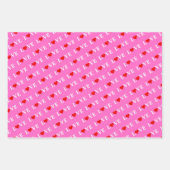 ラブピンクグリーンブルーアクアブルー ラッピングペーパーシート (正面3)