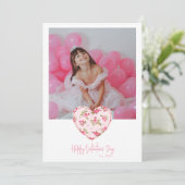 ラブピンクコケットハートフォトバレンタインデー 招待状 (スタンド正面)