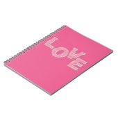 ラブピンクシルバーグリッター ノートブック (左側)