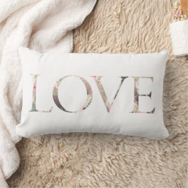 ラブピンクソフト花模様ロマンチックバレンタインデー ランバークッション