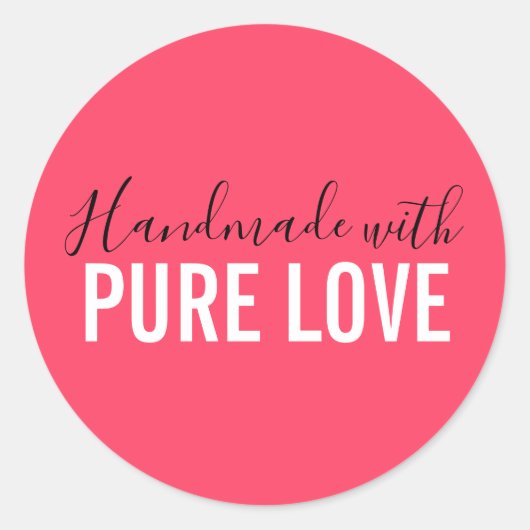 ラブピンクタイポグラフィ脚本 ラウンドシール (正面)