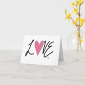 ラブピンクハートカード カード (黄色い花)