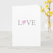 ラブピンクハートハッピーバレンタインデイーツ カード (黄色い花)