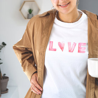 ラブピンクハートバレンタインデー/夏Tシャツ Tシャツ