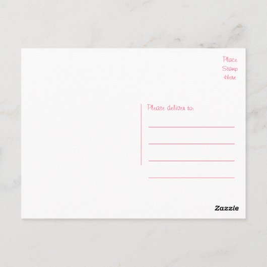 ラブピンクハートヴィンテージメイスンジャー ポストカード (裏面)