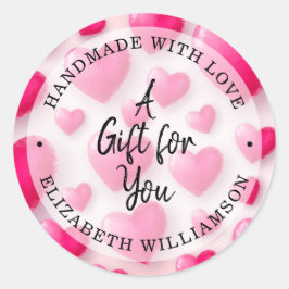 ラブピンクハート ラウンドシール