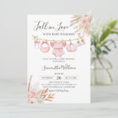 ラブピンクパンプキ素朴ンベビーシャワーの秋 招待状 (スタンド正面)