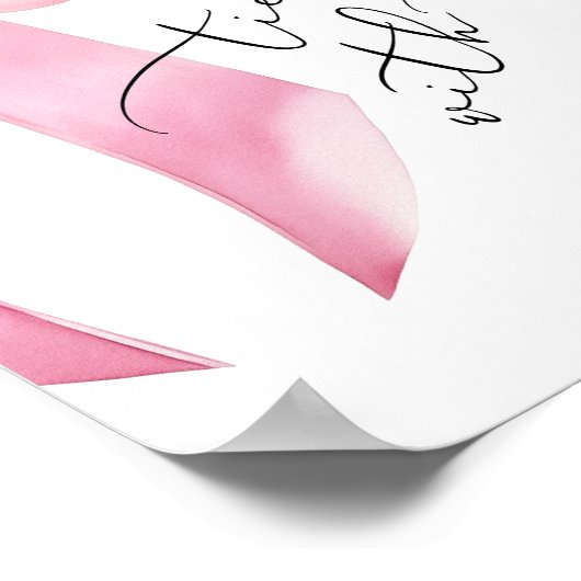 ラブピンクボウの好意で結ばれるブライダルシャワー ポスター (角)