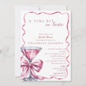 ラブピンクボウマルティーニブライダルシャワーのTiniビット 招待状 (正面)