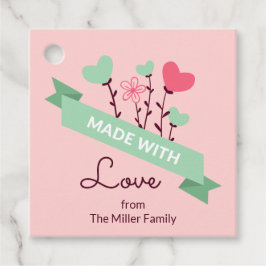 ラブピンクモダンメッセージカード製2 フェイバータグ