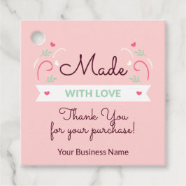 ラブピンクモダンメッセージカード製3 フェイバータグ