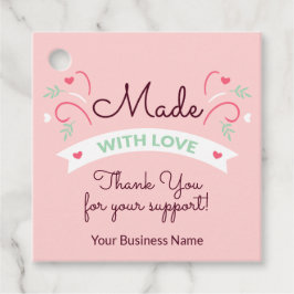 ラブピンクモダンメッセージカード製4 フェイバータグ