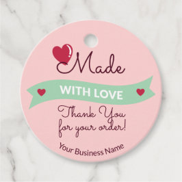 ラブピンクモダンメッセージカード製5 フェイバータグ