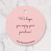 ラブピンクモダンメッセージカード製7 フェイバータグ (裏面)