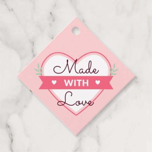 ラブピンクモダンメッセージカード10 フェイバータグ (正面)