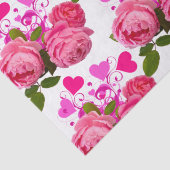 ラブピンクローズフローラルパターン 薄葉紙 (詳細)