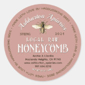 ラブピンク収穫日ハニカムラベル製 ラウンドシール (正面)