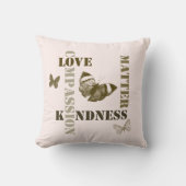 ラブピンク感動的ブラウンバタフライ クッション (正面)