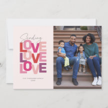 ラブピンク赤バレンタインの写真カードを送る