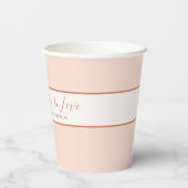 ラブピンク&オレンジのフローラ赤ちゃんシャワー 紙コップ (裏面)